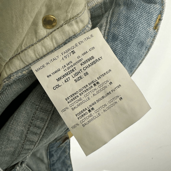 MICHAEL KORS COLLECTION Wide Leg Denim Jeans Light Blue Wash Italy Womens 8 - Picture 7 of 9